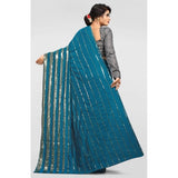 Rama Vichitra saree with brocade blouse (5-6 meters), sequence work, ideal for parties on display stand