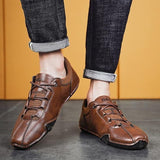 Brown PU leather casual shoes for men, UK/IND size 6 with PVC sole, lace closure, and pack of 1 for casual wear
