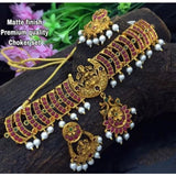 Pink gold-plated brass chain necklace set for women, free size