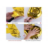 Red and golden happy anniversary decorations set with multicolor balloons, eco-friendly and safe for children's parties