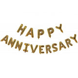 Multicolor Happy Anniversary foil balloon combo with bottle & CheersGlass, eco-friendly, non-toxic decor for loved ones