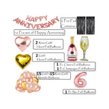 Multicolor Rose Gold Foil Balloons Set - 6th Anniversary Decoration for Happy Birthdays, eco-friendly and safe