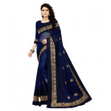 Navy Blue Net Saree Set with Unstitched Blouse for Women (5-6 Mtrs), versatile for casual or festive wear
