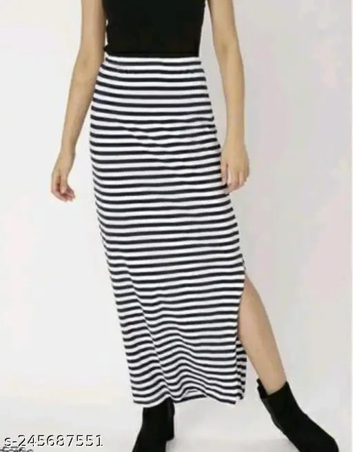 Striped cotton blend skirt - Fancy Ravishing WomenBottom wear, perfect for regular fit and all-day comfort. Available in sizes 26, 28, 30 (waist 26/28/30, length 35in). Made in India