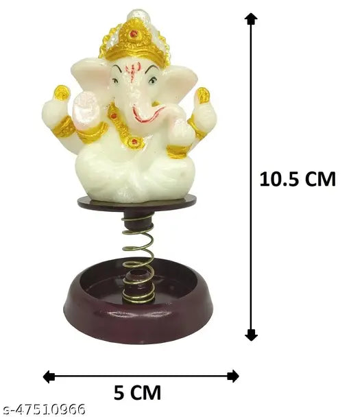 Adhvik Shree Lord Ganesha resin sculpture, multicolored Hindu idol for home decor or car dashboard
