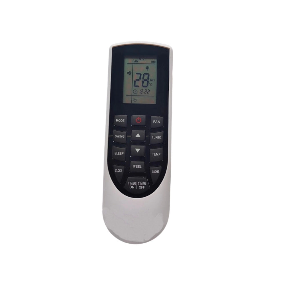 Multi-colored Infrared Remote No. 57 for Neurofuzzy AC, compatible with Onida (same model only). Offers long-distance control up to 30 feet. Ergonomic design and lightweight for easy grip