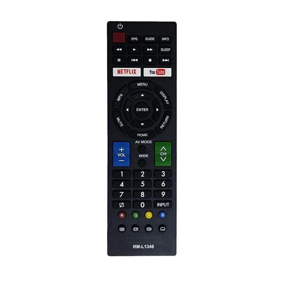 Multi-function infrared remote for Sharp Smart TV LCD/LED, Netflix and YouTube compatible, ergonomic design, lightweight grip, maximum range 30 feet