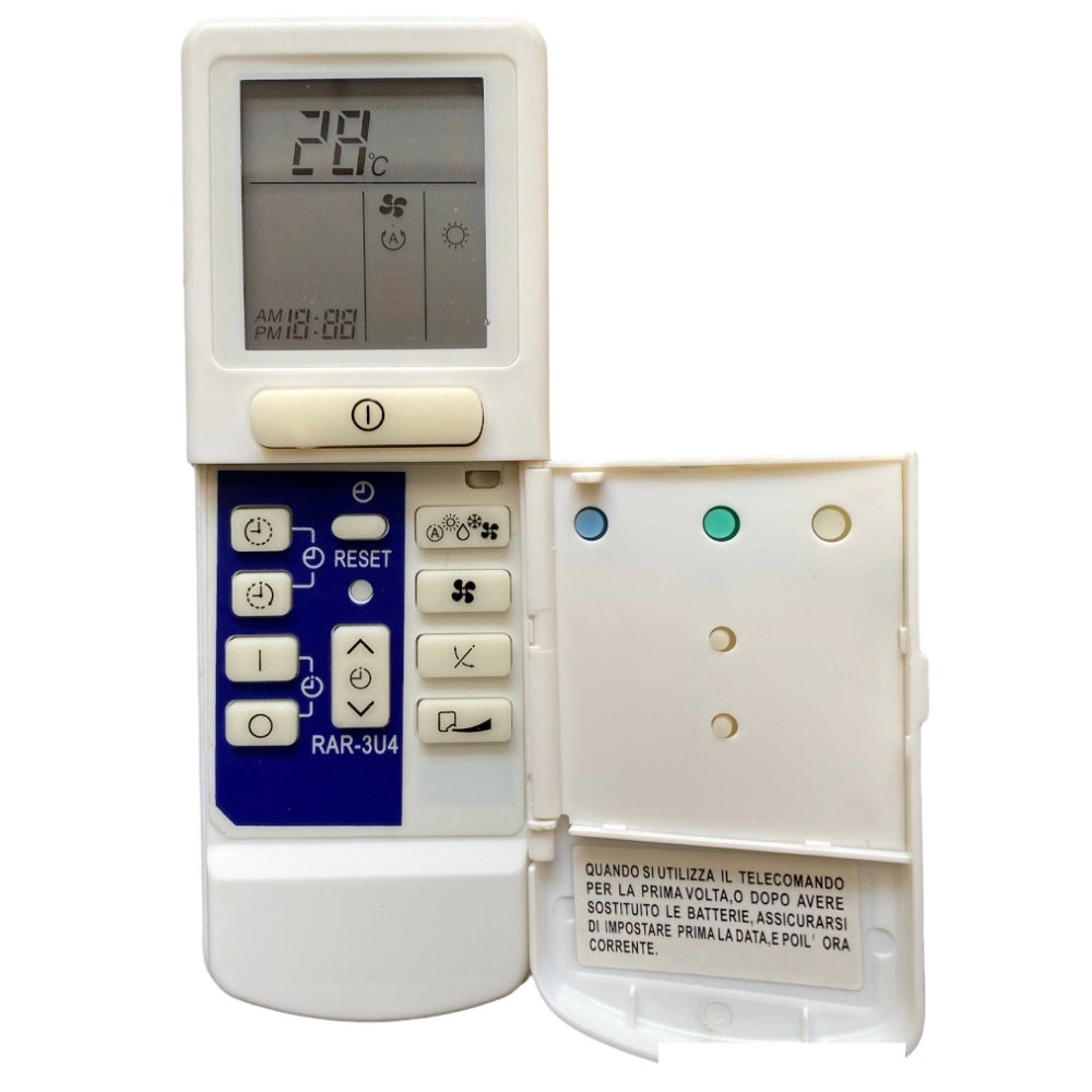 Multi-colored Infrared Remote No. 7C, compatible with Onida AC remote control, offers long-distance operation and ergonomic design for comfortable use from sofa, divan or bed