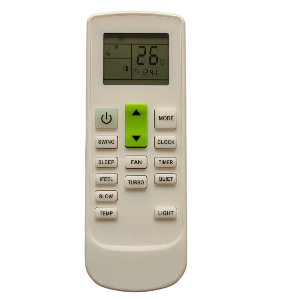Multi-colored infrared remote compatible with LG AC, extends control up to 30 feet, ergonomic design for easy grip and long-distance use