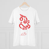 White PC Cotton men's Ganesh printed half sleeve tee, casual wear