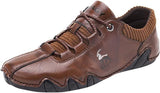 Trendy men's casual shoes, brown PU leather with PVC sole, UK/IND size 6, US size 7, EUR size 40 for casual wear, lace closure