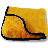 Yellow-black microfiber cloth for car washing and detailing