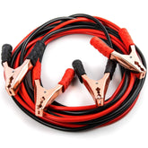 Red copper heavy duty jumper booster cables, 500 amp universal for car (anti-tangle design)