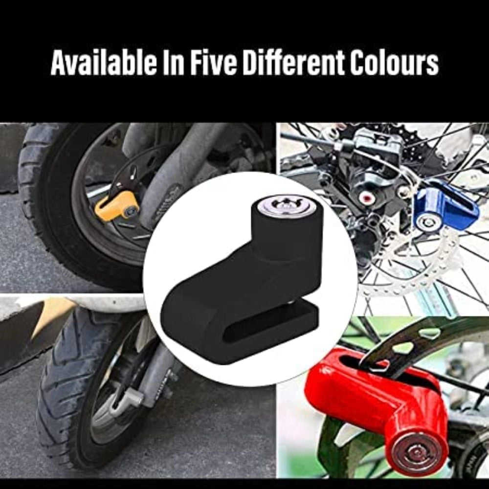 Black iron mini bicycle motorcycle disc brake lock, easy installation with hardened steel locking pin for added security