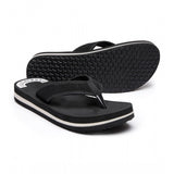 Black rubber unisex slippers for cozy step - lightweight, soft, slip-on flip flops