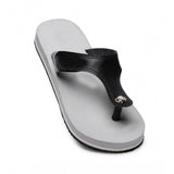 Grey rubber unisex lightweight slip-on T-style slippers for casual comfort