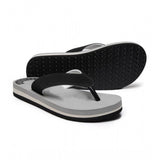 Grey rubber unisex slippers for ultimate comfort - flat heel flip flop style, easy slip-on closure