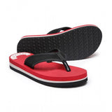 Red rubber unisex slippers for cozy step, lightweight & soft flip-flops