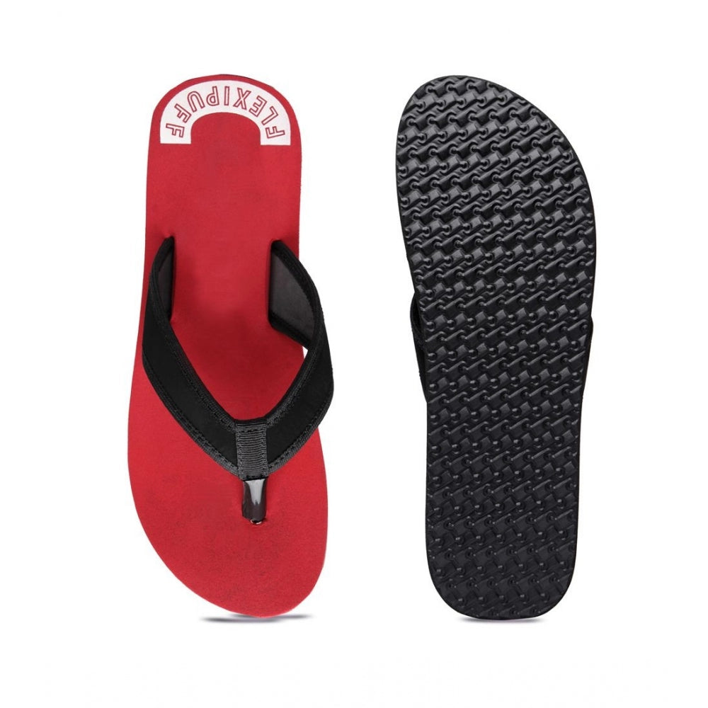 Red rubber unisex slippers - lightweight, soft, cozy flip flops