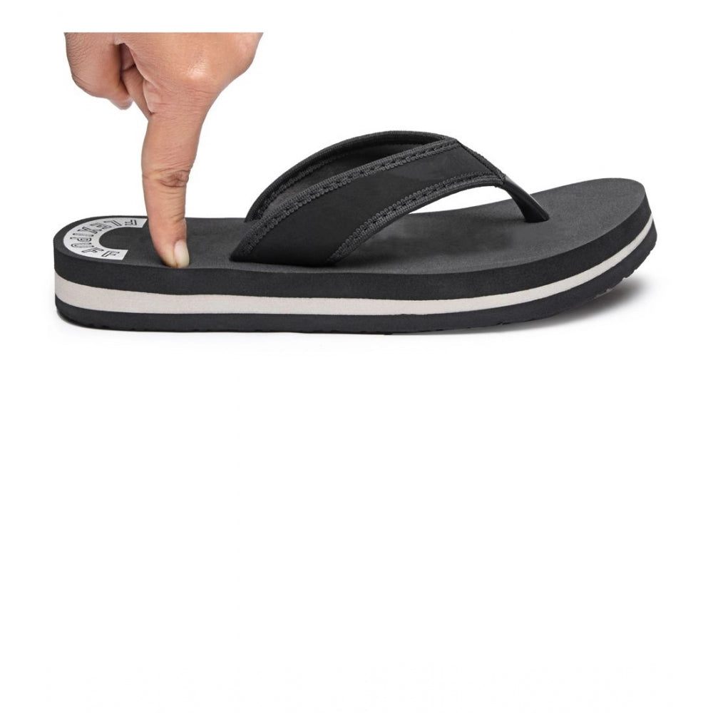 Black rubber unisex slippers, lightweight & soft for cozy step (flip-flops)
