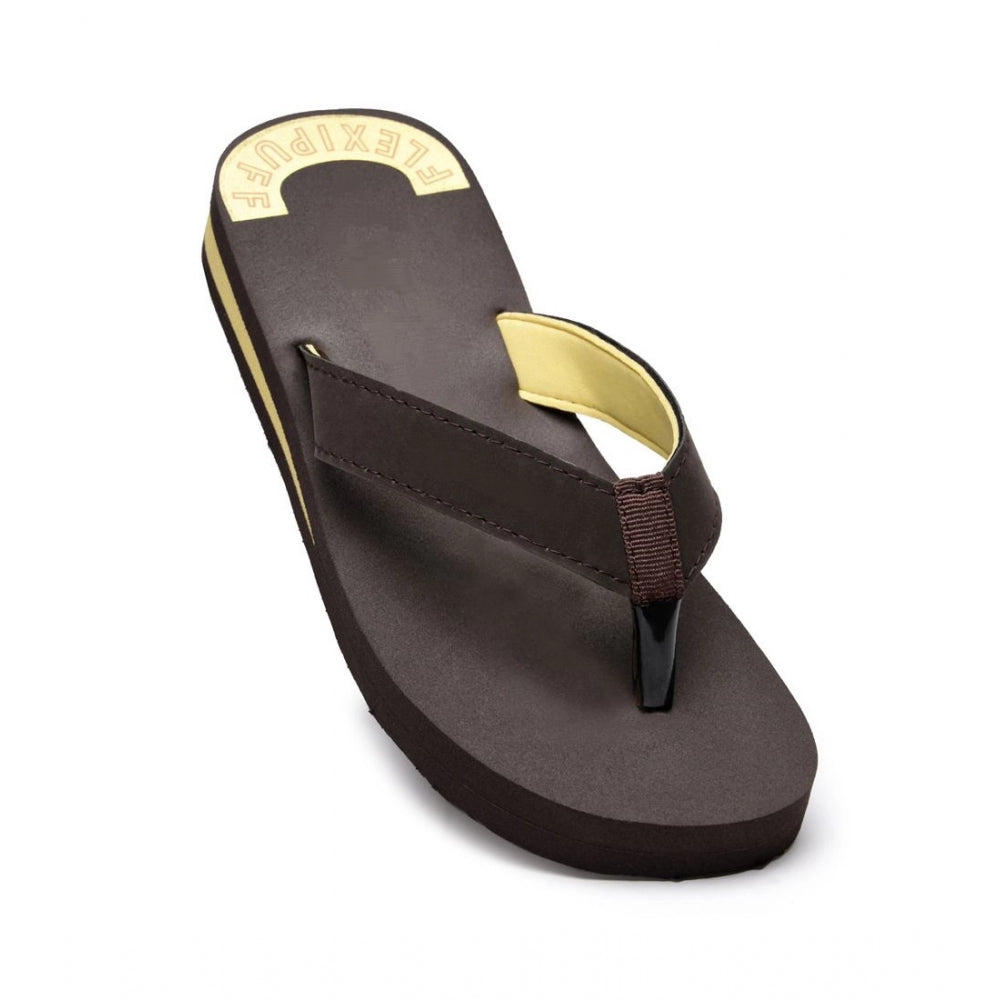 Brown rubber unisex orthopedic doctor slipper and flip flops for comfort and support