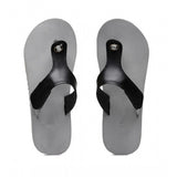 Grey rubber unisex lightweight slippers - comfortable T-style flat slip-on footwear