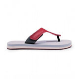 Maroon rubber slip-on unisex T-style lightweight slippers for comfortable indoor wear