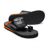 Black rubber unisex slippers for effortless casual style, lightweight and slip-on design