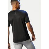 Black polyester men's casual half sleeve solid crew neck t-shirt, regular fit