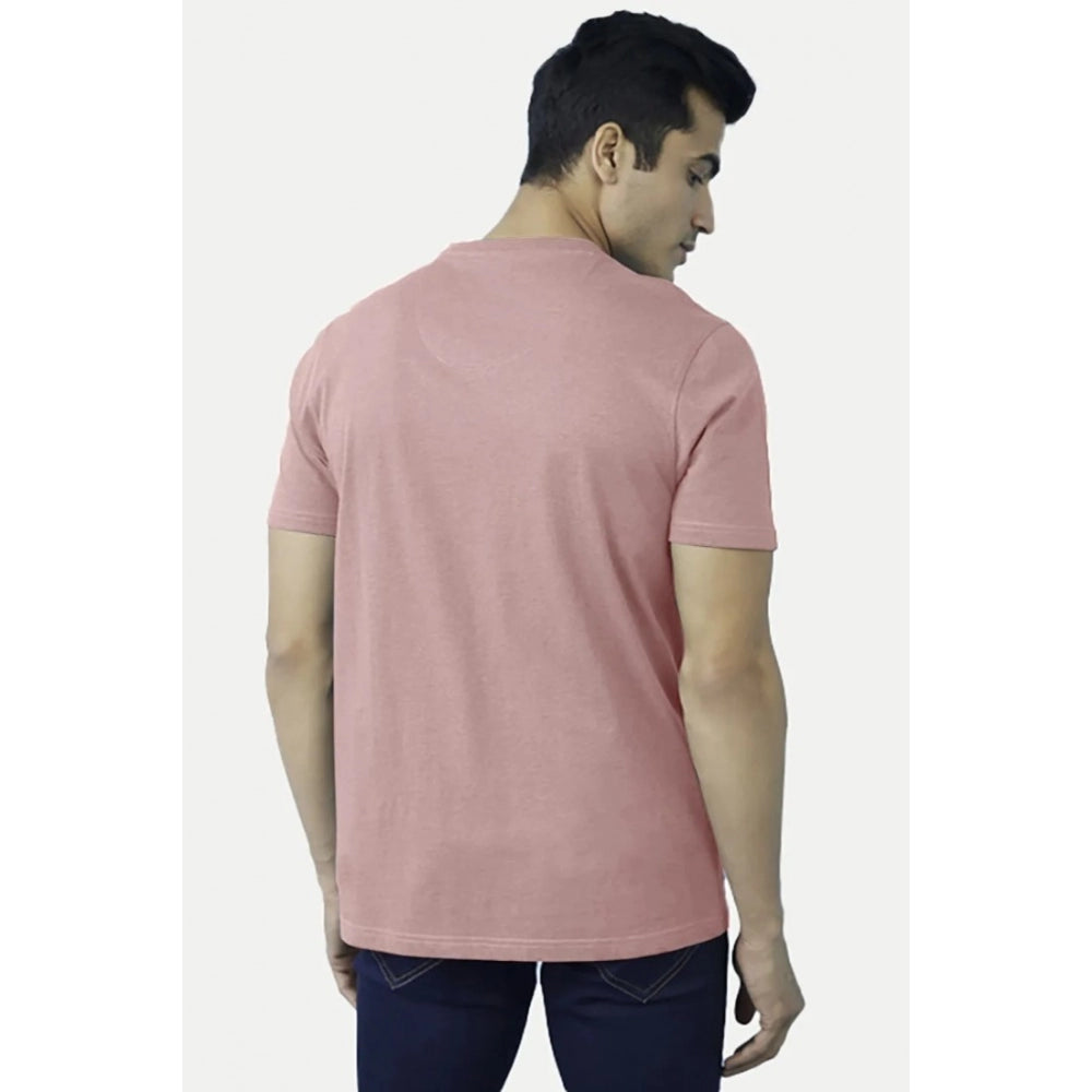 Coral digital printed cotton half-sleeve crew neck t-shirt for men - casual wear, regular fit