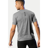 Grey polyester men's casual half sleeve solid crew neck t-shirt - regular fit, wearable and stylish for everyday use