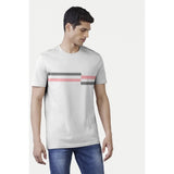 Light Grey cotton men's casual half sleeve crew neck T-shirt with solid design, regular fit