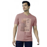 Coral digital printed cotton half-sleeve crew neck T-shirt for men, regular fit, casual wear