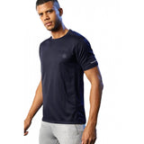 Navy polyester men's casual half sleeve solid crew neck t-shirt - regular fit, ideal for everyday wear