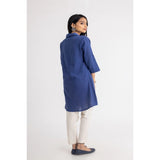 Light Blue Viscose Rayon 3/4 Sleeve Casual Kurti on hanger