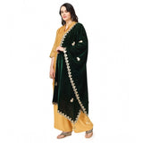 Green velvet Gotta Patti dupatta for festive occasions, 2.25-2.50m length