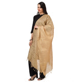 Gold Chanderi Solid Dupatta for women festivals, 2.25-2.50m length