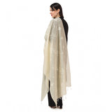 Off-white cotton embroidered dupatta for festivals, 2.25-2.50m length