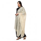 Off-white cotton embroidered dupatta for festive occasions, 2.25 to 2.50 mtr length