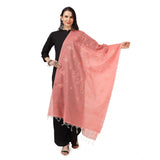 Peach embroidered cotton dupatta (2.25-2.50 mtr), ideal for festive occasions