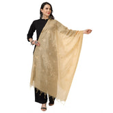 Gold cotton embroidered dupatta for festive occasions, length 2.25-2.50mtr