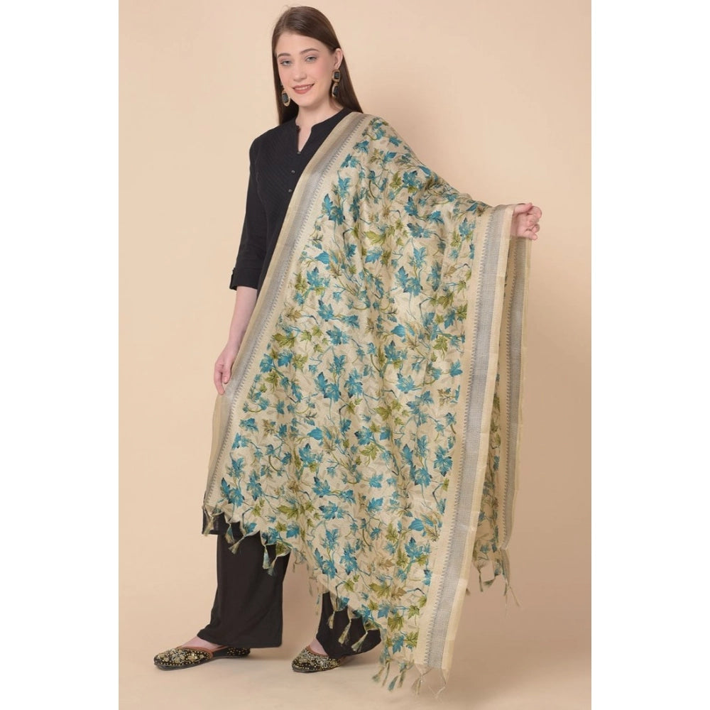 Art silk gold printed dupatta for women, 2.25-2.50 mtr length, suitable for casual occasions