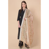 Art Silk printed white dupatta for women, 2.25 to 2.50 mtr length, casual occasion accessory