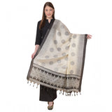 Women's Art Silk Printed Dupatta (Black, Length: 2.25 to 2.50 Mtr)