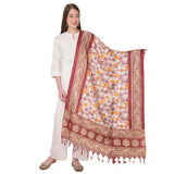 Maroon art silk printed dupatta for women's casual wear, length 2.25-2.50 mtr