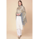 Art silk grey dupatta, printed pattern, 2.25-2.50m length for casual occasions, women's fashion accessory