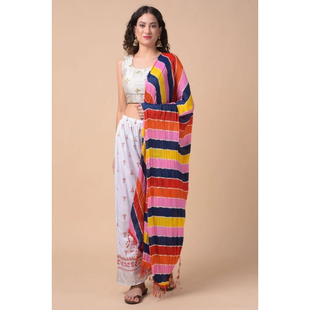 Multicolor Chanderi printed dupatta for women, 2.25-2.50m length, casual occasion