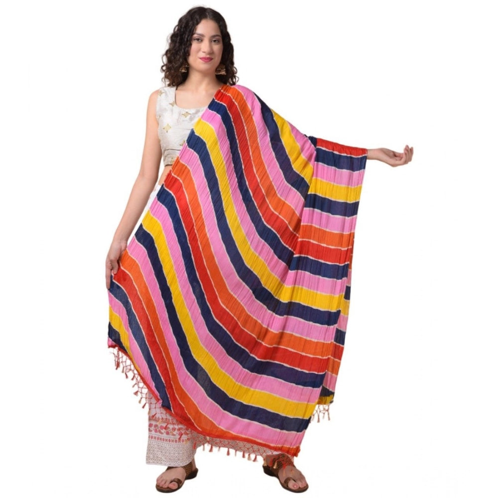 Multicolor Chanderi printed dupatta for women (length 2.25-2.50m), casual occasion wear