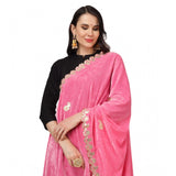 Pink velvet Gotta Patti dupatta for women's festive wear, 2.25 to 2.50 mtr length