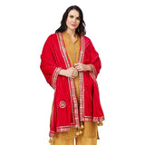 Pink velvet Gotta Patti dupatta (2.25-2.50 mtr), festive women's wear accessory